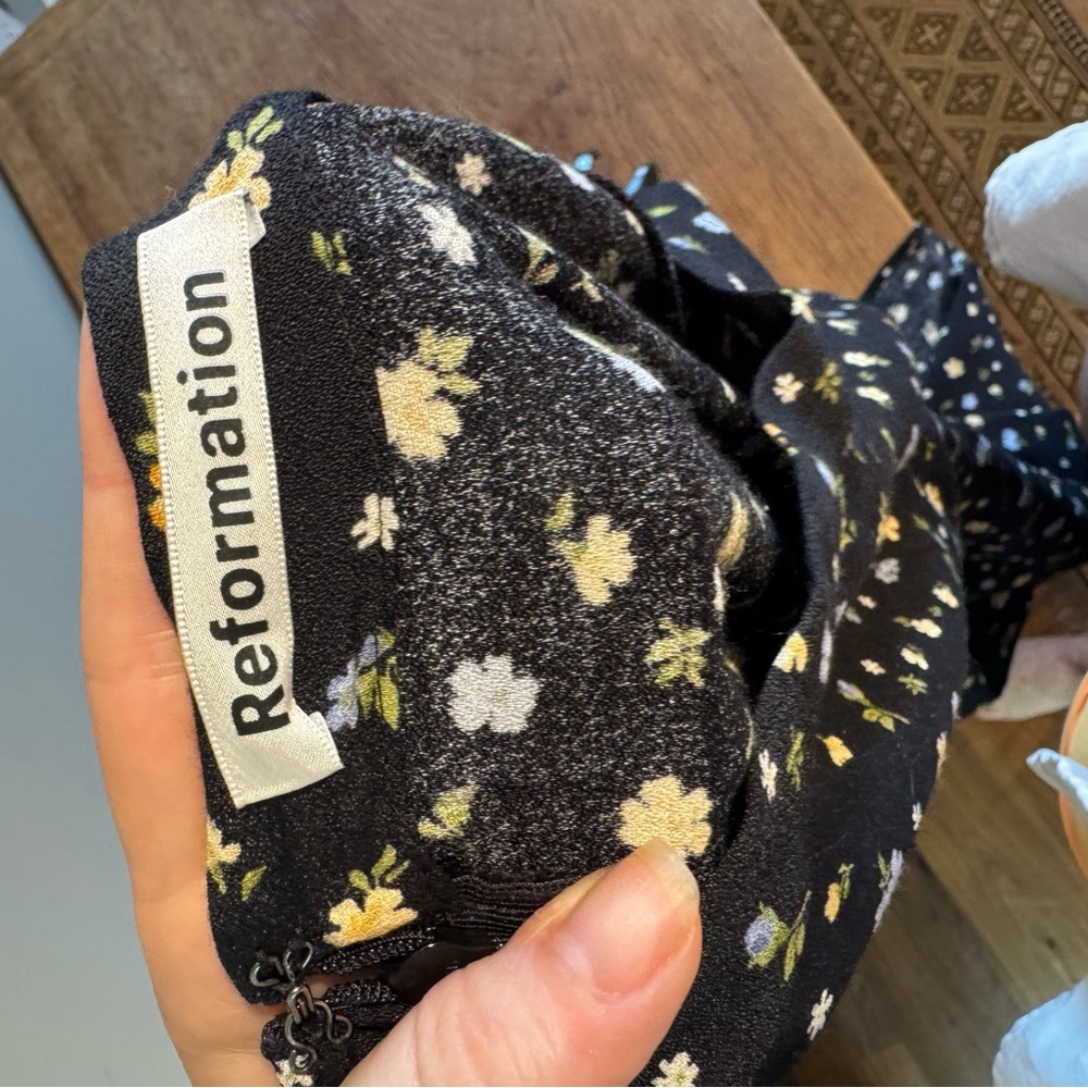 Reformation Floral Black Skirt - Picture 2 of 3